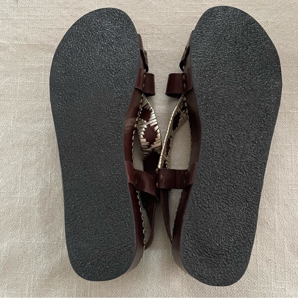 Free People Sedona Sandals Leather Platform Boho Brown Gold NEW Size 10 - Picture 6 of 7